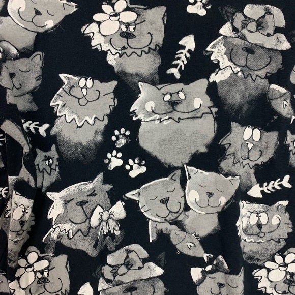 Jess & Jane Womens Cat Meadley Top Sz Small Rhinestones Black Cotton knit USA - Picture 15 of 15